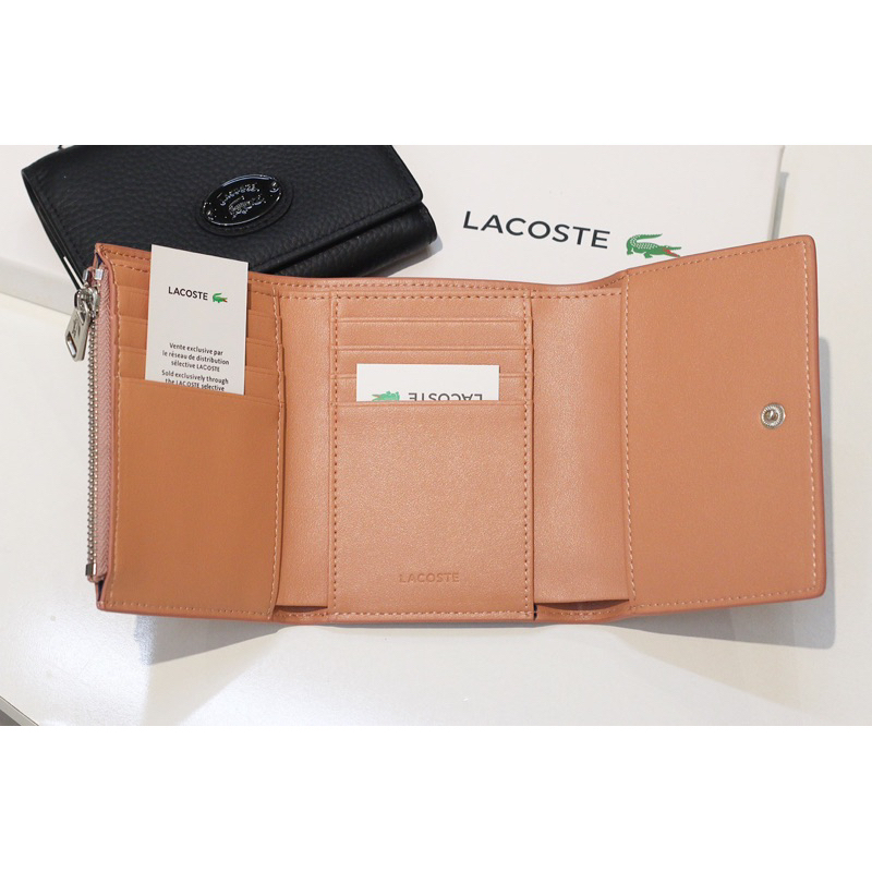 Ví ngắn lacoste da thật