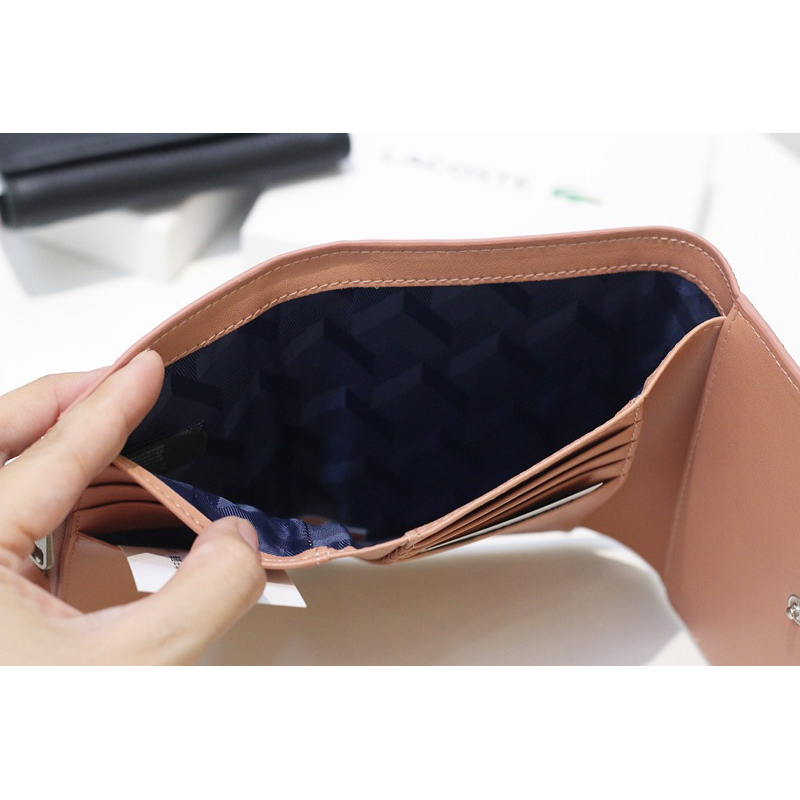 Ví ngắn lacoste da thật