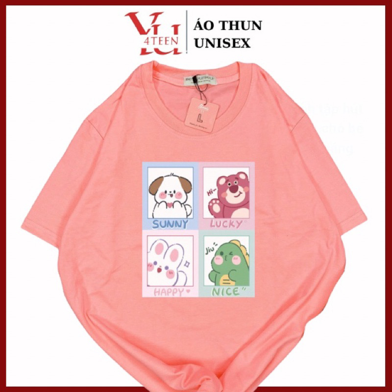 Áo Thun PHÔNG NAM NỮ UNISEX in Decal GẤU DÂU LOTSO - Hình chụp thật (Đủ size M-L-XL-XXL BIGSIZE)