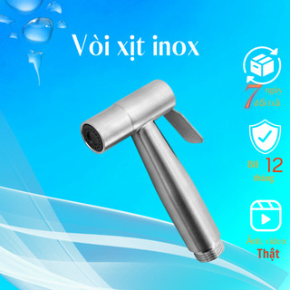 Vòi xịt vệ sinh inox, bộ xịt rửa inox 304, xịt vệ sinh tăng áp chất liệu sus 304