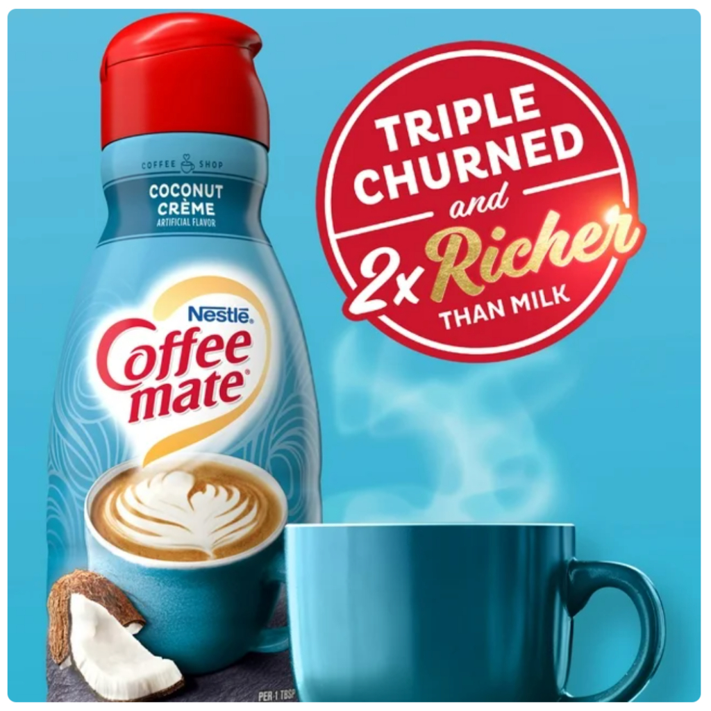 KEM SỮA DỪA Nestle Coffee Mate Coconut Creme Liquid Coffee Creamer, Gluten Free, Cholesterol Free, 946ml