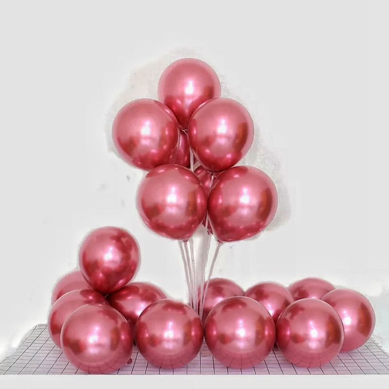 Set 50 bóng bay siêu nhũ 10inch trang trí sinh nhật, phòng cưới, sự kiện