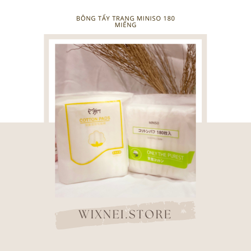 [Chính Hãng] BÔNG TẨY TRANG MINISO 180 MIẾNG