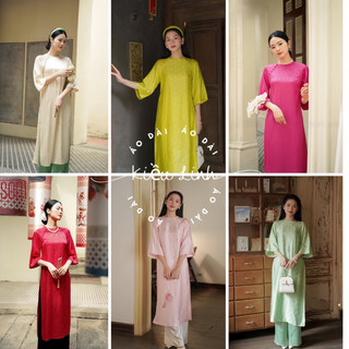 Áo dài gấm cao cấp,vải gấm tơ hoa đẹp, thoáng mát, áo dài kiều linh adkl0016