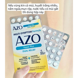[Bill US] Viên uống Azo vàng hỗ trợ chống viêm nhiễm vùng kín AZO Yeast Plus 60 viên