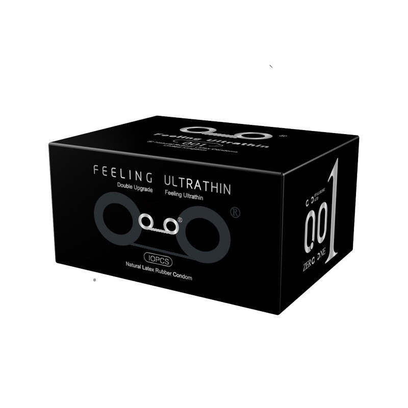 Bao cao su siêu mỏng 001 Feeling Ultrathin, Hộp 10 chiếc, bcs gốc nước nhiều Gel bôi trơn, hàng chính hãng - 001STORE