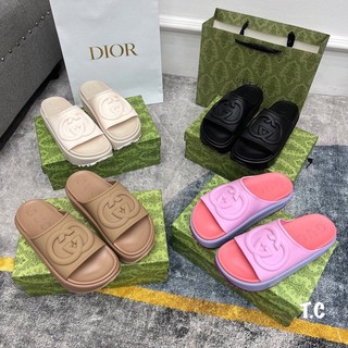 Dép Guxi chữ nổi cao cấp đế đúc 5cm chống trượt siêu bền