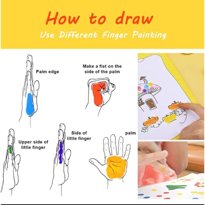 Hộp Màu Vân Tay 12 màu DIY Finger