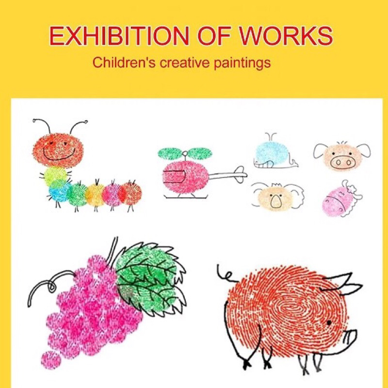 Hộp Màu Vân Tay 12 màu DIY Finger