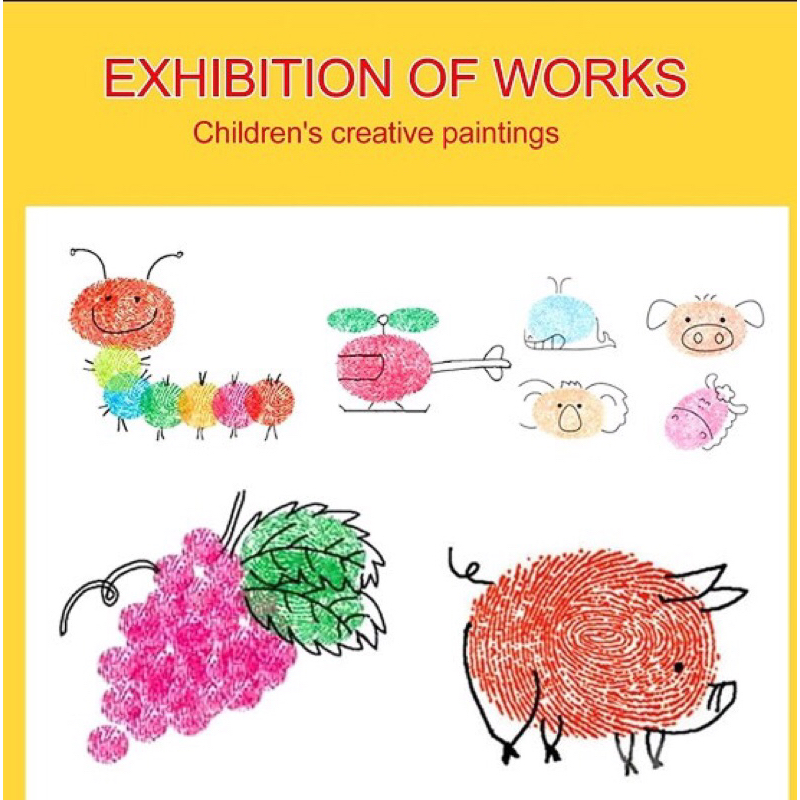 Hộp Màu Vân Tay 12 màu DIY Finger