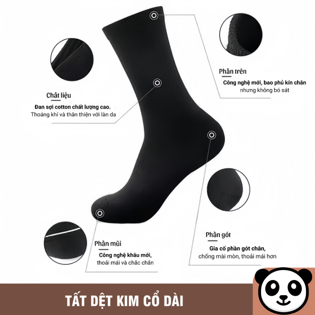 TẤT DỆT KIM TRƠN CỔ CAO UNISEX THOÁNG KHÍ THOẢI MÁI KHI VẬN ĐỘNG