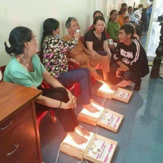 đá muối xông chân