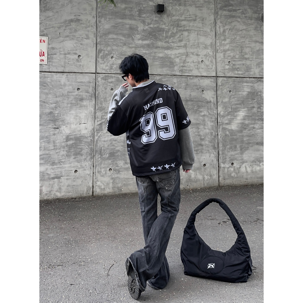 Áo Jersey Ngắn Tay In Toàn Thân 99 Jersey Madmind - Màu Đen
