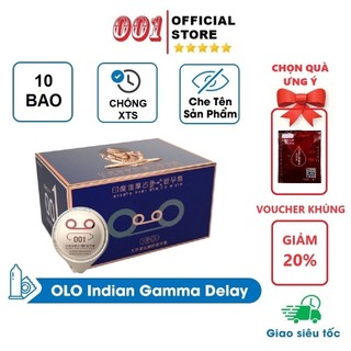 Bao cao su Gamma Blue, Hộp 10 chiếc, bcs siêu mỏng 001, kéo dài thời gian quan hệ, nhiều gel bôi trơn, hàng chính hãng