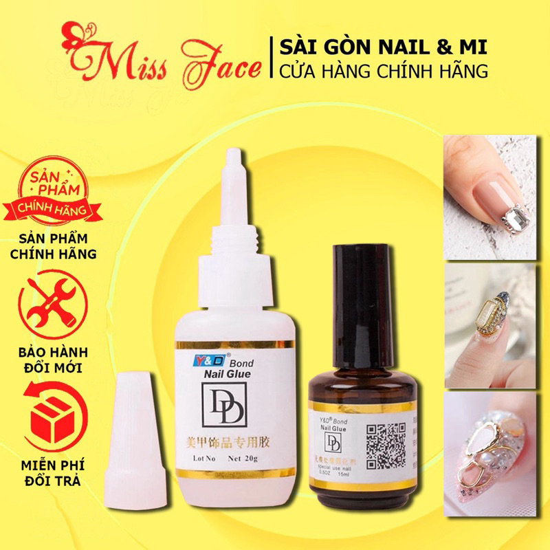 Bộ keo bê tông DD - bộ 2 chai keo bê tông - keo up móng - đính đá siêu bền - siêu chắc - keo up móng nail chuyên dụng