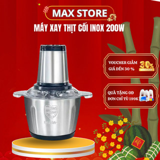 Máy Xay Thịt Đa Năng Cối INOX 304 2 Lưỡi Kép Dung Tích 2L Cao Cấp - Máy Xay Sinh Tố, Xay Tỏi Ớt, Xay Rau Củ Quả MX99