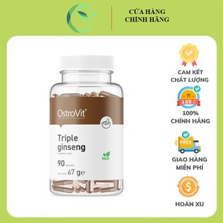 Ostrovit triple ginseng vege 90 viên - viên uống nhân sâm hỗ trợ sức khoẻ, cải thiện trí nhớ, giảm stress