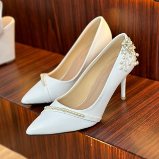 Giày cao gót _Giày đi tiệc_ Giày cưới cô dâu_ bang bít mũi_ FULL HẠT CHÂU_ gót nhọn 8P_ HÀNG THIẾT KẾ PY SHOP