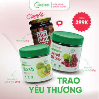 COMBO TRAO YÊU THƯƠNG | 1 NHO ĐỎ SẤY LẠNH 220G, 1 TÁO SẤY LẠNH 250G, 1 MỨT NHO 225G