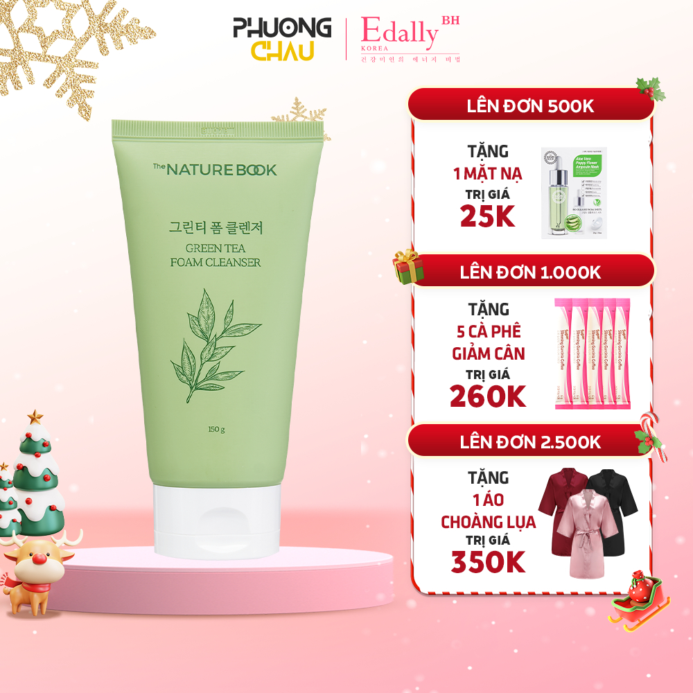 Sữa rửa mặt trà xanh The Nature Book Hàn Quốc tuýp 150ml