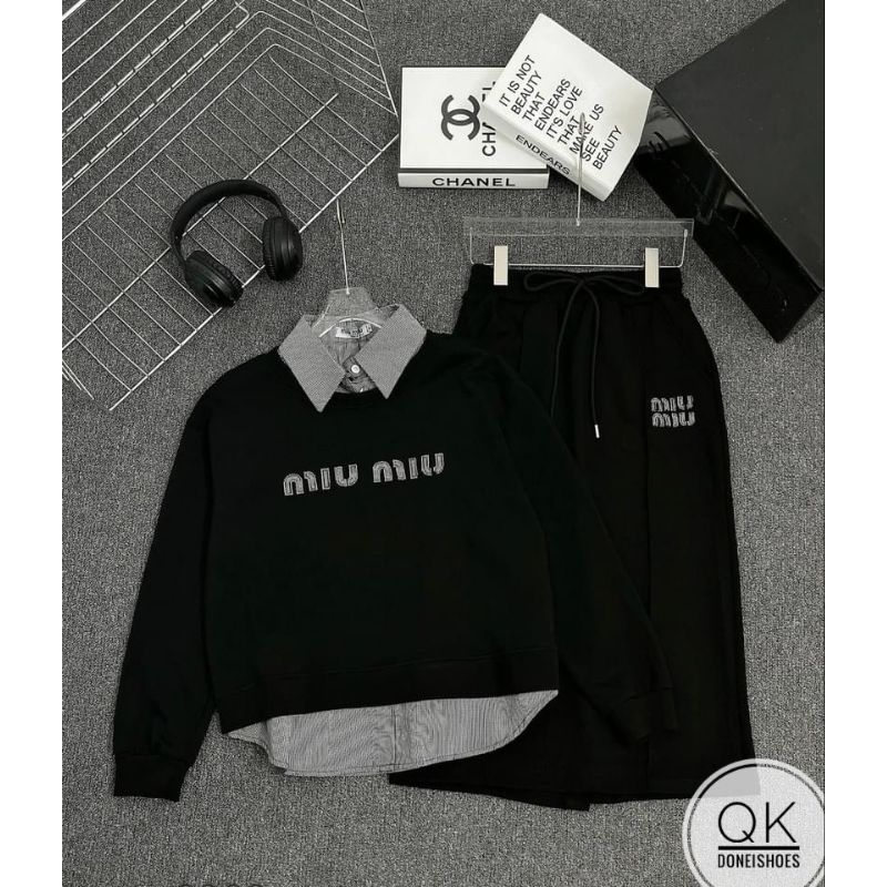 Sét nỉ miu pha cổ sơmi hàng QCL1