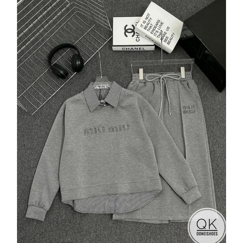 Sét nỉ miu pha cổ sơmi hàng QCL1