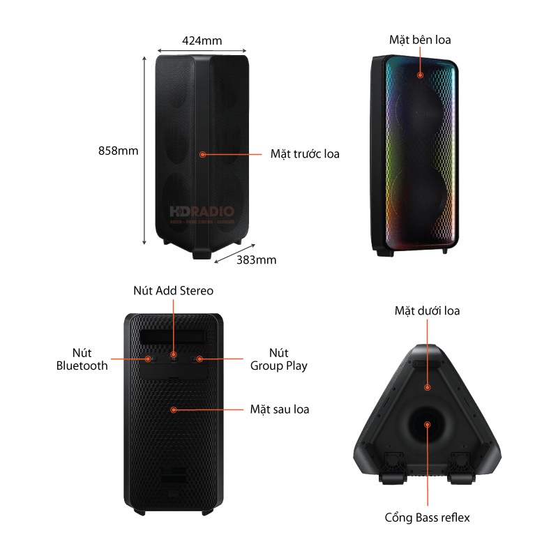 Loa tháp ST-90B 1700W KARAOKE BẢO HÀNH HÃNG 12 THÁNG