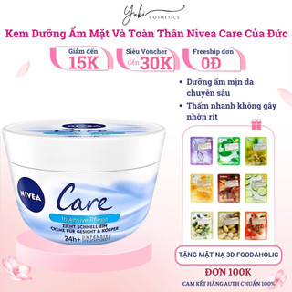 Kem dưỡng da/Dưỡng ẩm mặt và toàn thân NIVEA CARE 200ml chính hãng Đức - YUBI SHOP