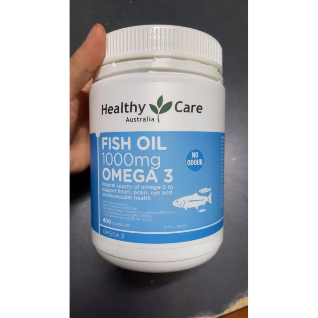 Viên uống dầu cá Omega 3 Healthy Care Fish Oil 1000mg Omega 3 hỗ trợ bổ mắt, tim mạch và phát triển trí não -  Hộp 400v