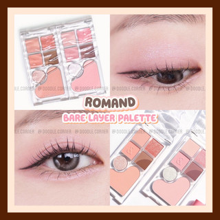 Bảng phấn mắt kèm má hồng và nhũ bắt sáng Romand Bare Layer Palette