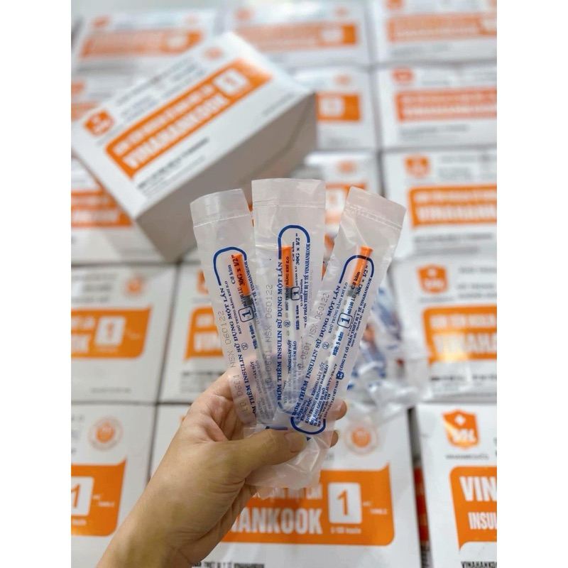 Hộp 100 bơm tiêm tiểu đường Vinahankook