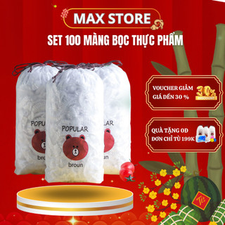 Sét 100 màng bọc thực phẩm có chun co giãn Nilon Bao Trùm Thức ăn Tóc Tiện Lợi TG100