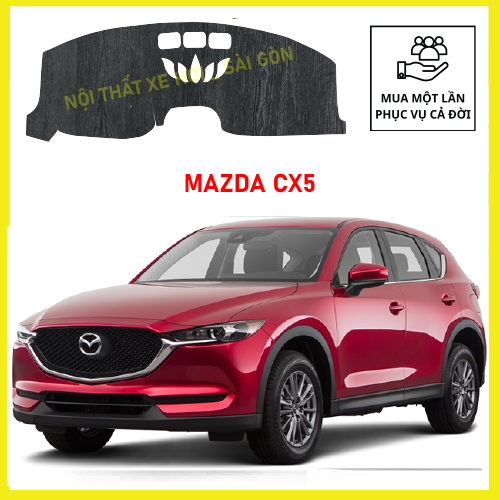 Thảm taplo xe Mazda CX5 2018 đến 2023 da carbon, thảm nhung, thảm che nắng chống nóng da carbon cao