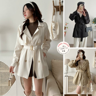  Áo Khoác Mangto hai lớp dáng ngắn croptop dài tay bồng  Măng Tô  Kèm Đai Áo Khoác Dáng lửng Cổ Vest 2 lớp form rộng 