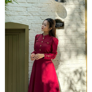 Váy maxi dạ cúc đồng dáng xoè Hamy