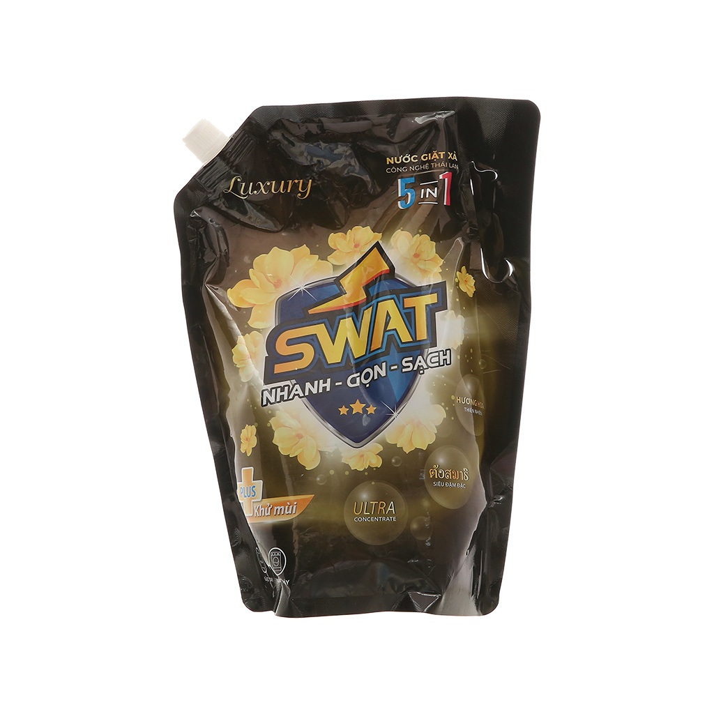 Nước Giặt Xả 5 In 1 SWAT Siêu Thơm Giúp Đánh Bay Vết Bẩn, Diệt Khuẩn Lưu Hương Lâu Túi Siêu Tiết Kiệm