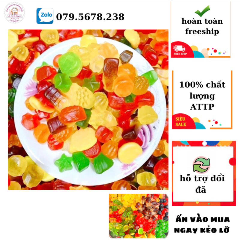 KẸO DẺO CHIPCHIP TRÁI CÂY MIX HÌNH TUỔI THƠ 250gr