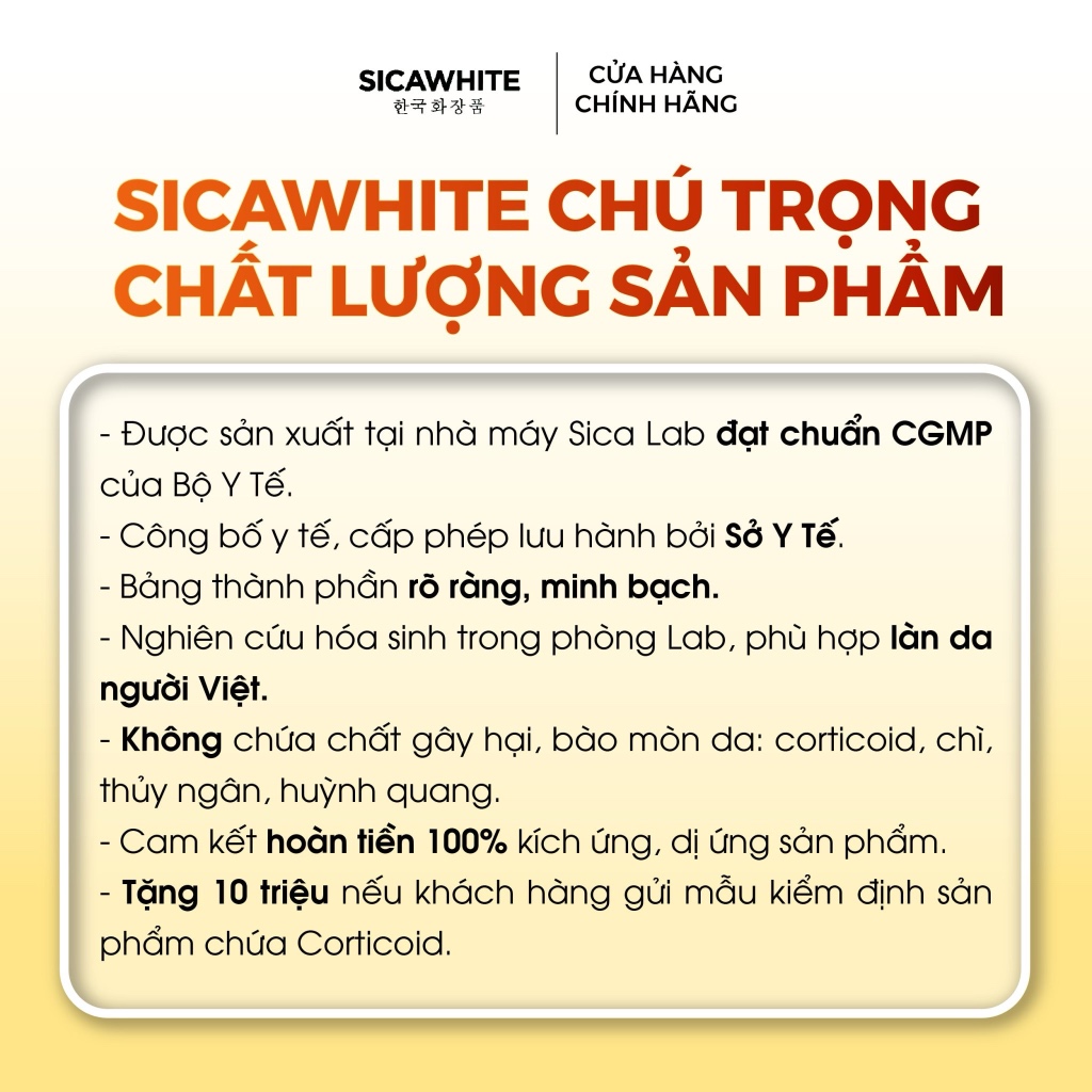 Sữa Rửa Mặt Cốt Nám X3 Sica White 100Ml, Hỗ Trợ Mờ Thâm, Sạm, Nám, Tàn Nhang - SICA WHITE