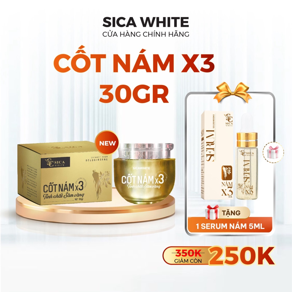 Combo Nám Sica White, Kem Cốt Nám 30G Và Sữa Rửa Mặt Nám 100Ml, Hỗ Trợ Da Nám, Tàn Nhang - SICA WHITE