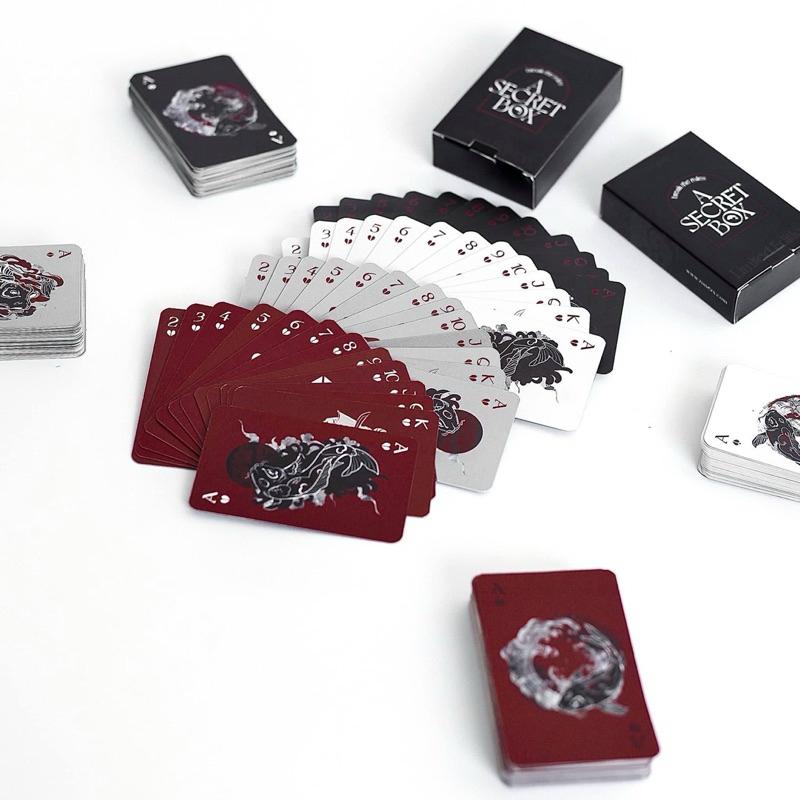 Bộ Bài Tây Nishi Poker Zune.zx hoạ tiết phong cách Nhật Bản, Đỏ Đen Xám