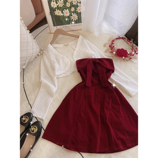 SET BIGSIZE ĐẦM CUP NHUNG + ÁO KHOÁC  (THIÊN BÌNH BIGSIZE 55-90KG)