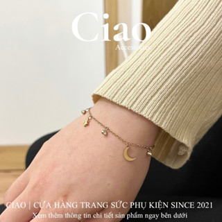[HOẢ TỐC 1H] Vòng tay/ Lắc tay titan không đen gỉ đính charm mã 73 Ciao accessories