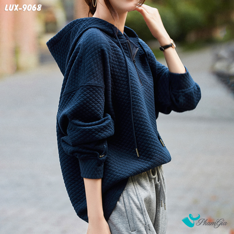 Áo Hoodie Kim Cương Phối Nón Cao Cấp (2 màu) (LUX9068)