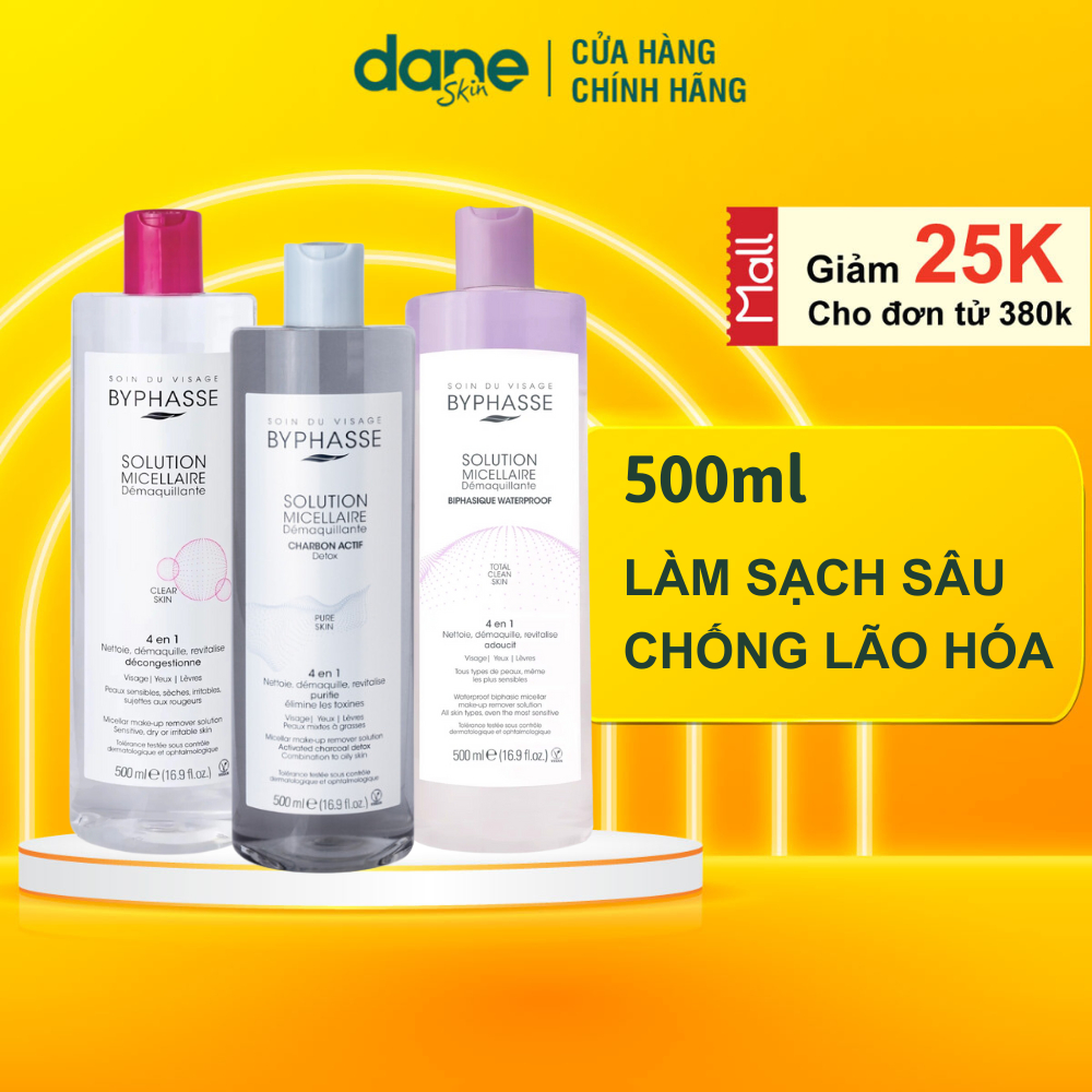 Nước tẩy trang BYPHASSE tẩy trang sạch sâu cho da nhạy cảm 500ml