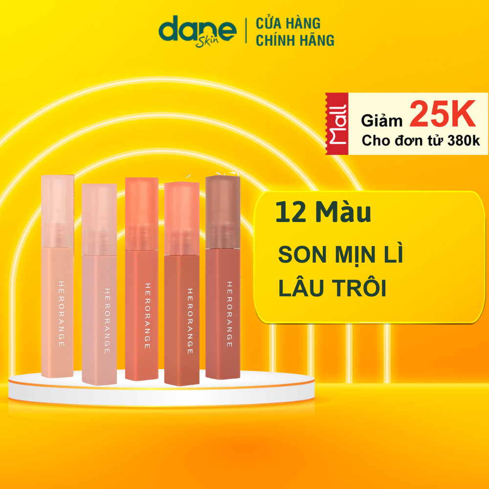 (GIFT) Son kem siêu lì Herorange - Chất son mịn như nhung, không trôi, không làm khô môi