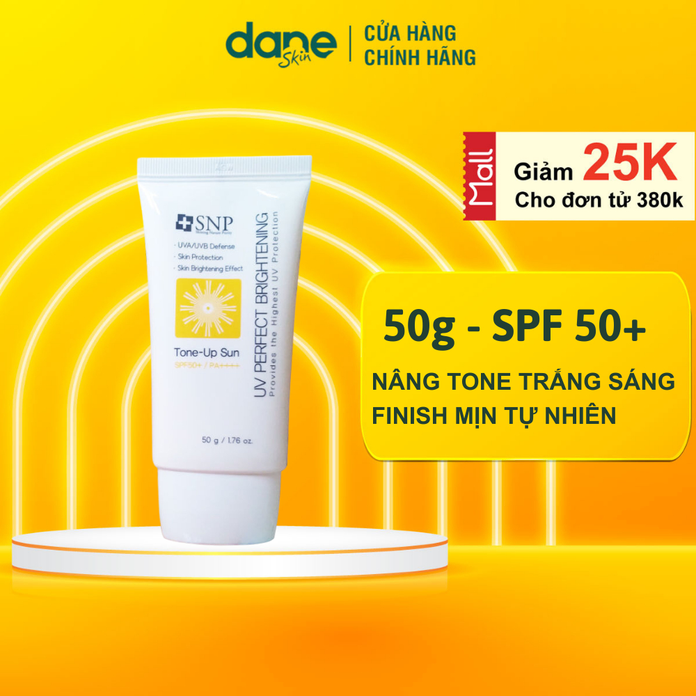 Kem chống nắng SNP nâng tone trắng sáng tự nhiên 50g - SPF50+ PA++++