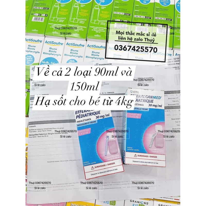 Hạ sot Efferalgan cho bé 4kg- 32kg