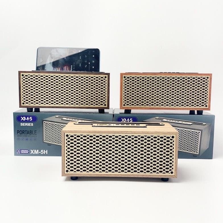 Loa bluetooth vỏ gỗ pin 5h XM-5H