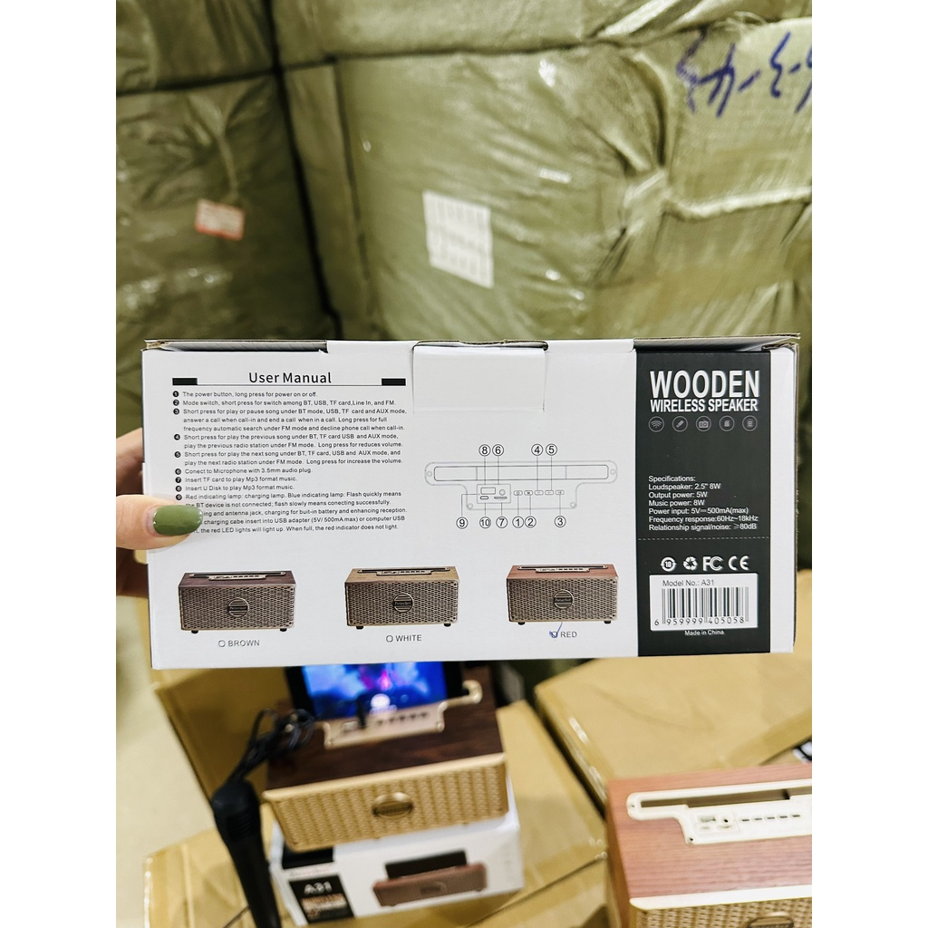 Loa bluetooth thùng gỗ bass hay XM-516