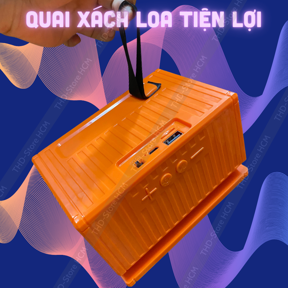 Loa bluetooth có đèn led 7 màu độc đáo thiết kế hình hộp cao cấp JK-302